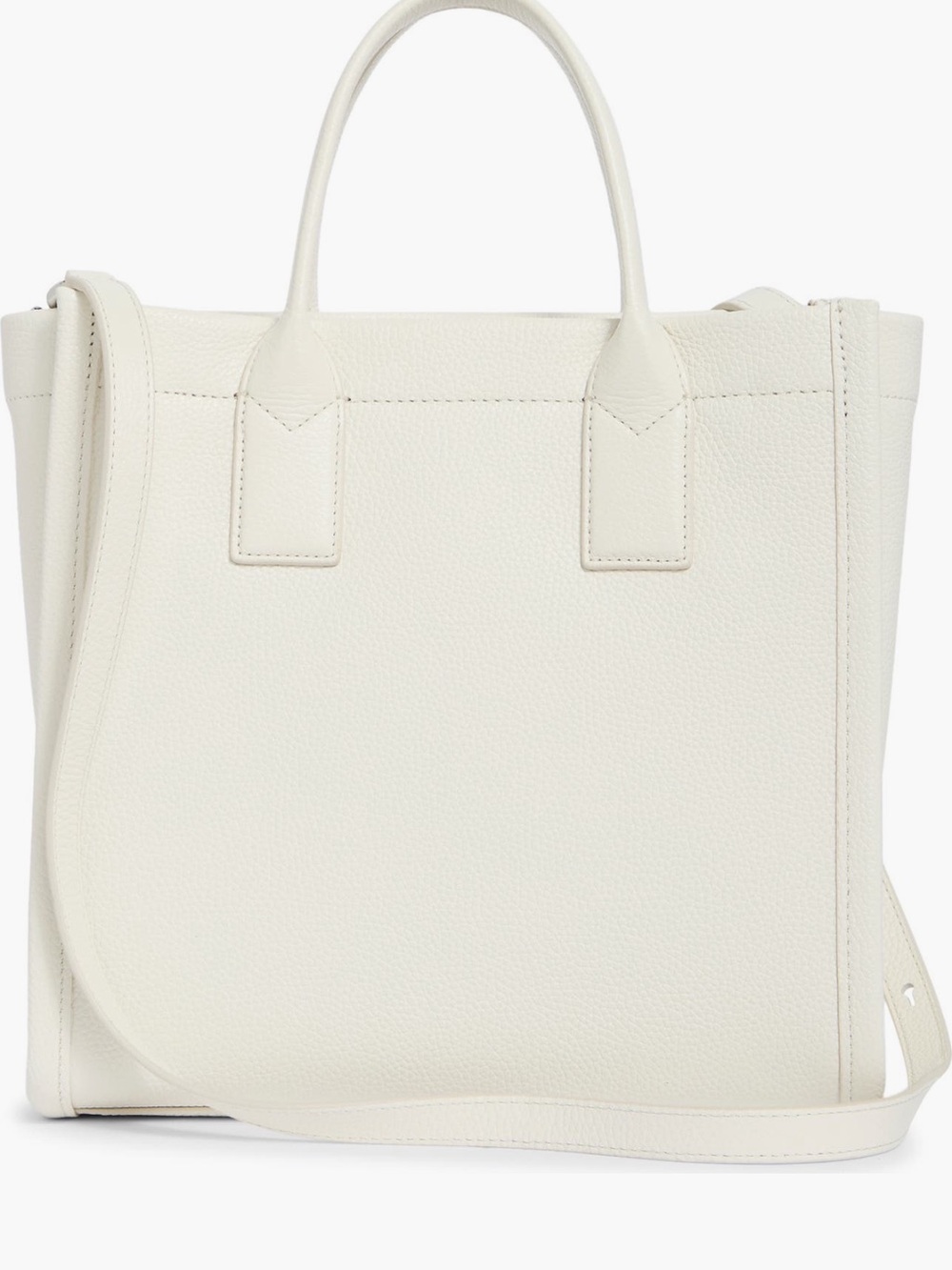 Marc Jacobs Cream Pebbled Leather Tote with Top Handles and Removable Long Strap - Picture 3 of 8